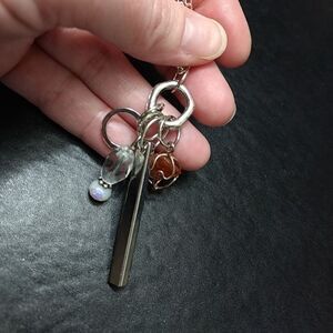 Silver tone LIVE pendant necklace 23-25.5"